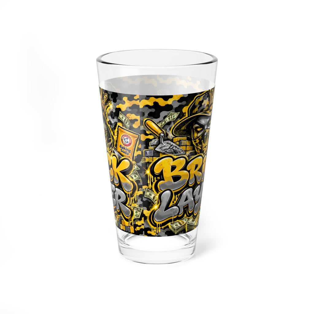 Bricklayer Graffiti Mixing Glass — 16oz Street Art Pint Glass