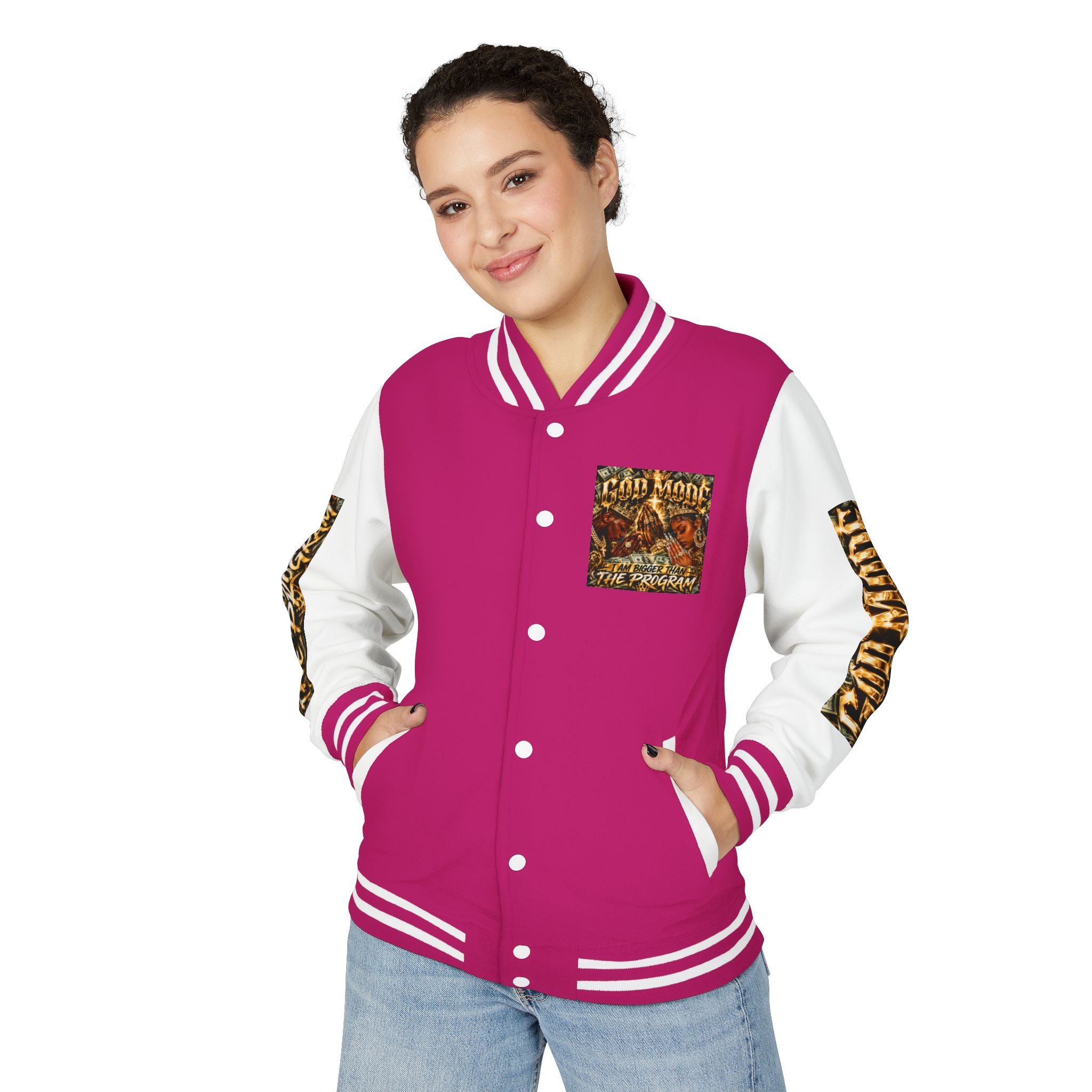Letterman Jacket — 'I Am Bigger Than The Program' Graphic Varsity Jacket