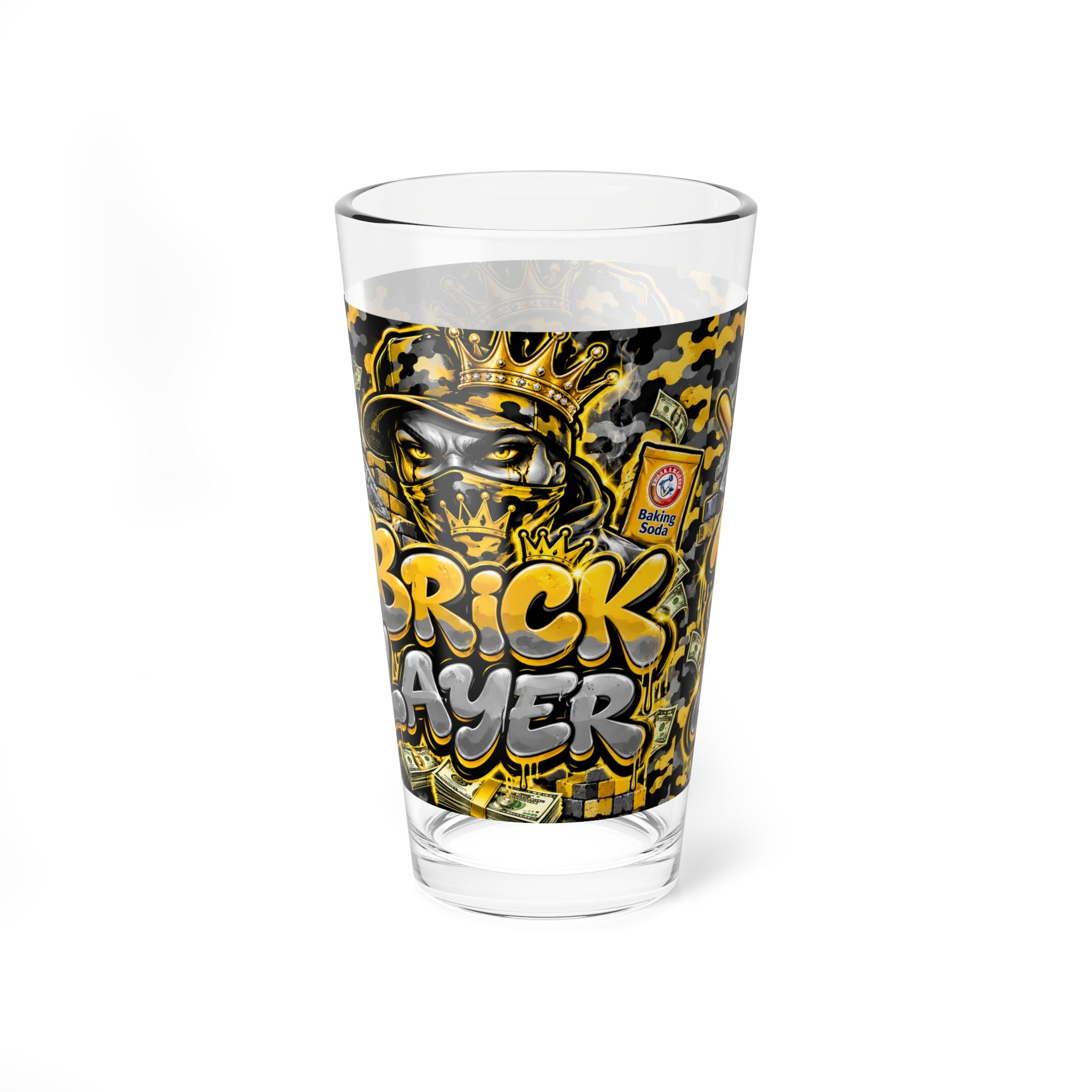 Bricklayer Graffiti Mixing Glass — 16oz Street Art Pint Glass