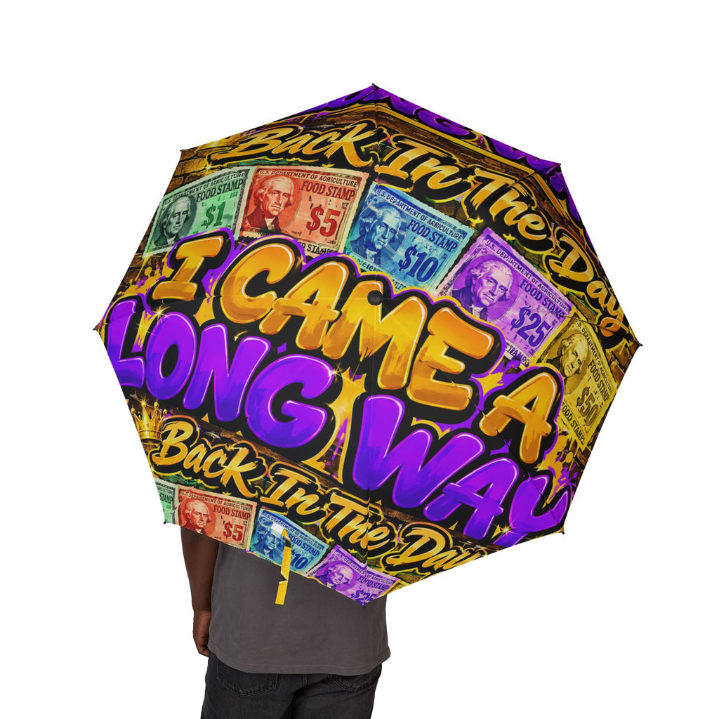 Graffiti Money Foldable Umbrella — Semi-Automatic Compact Rain Umbrella