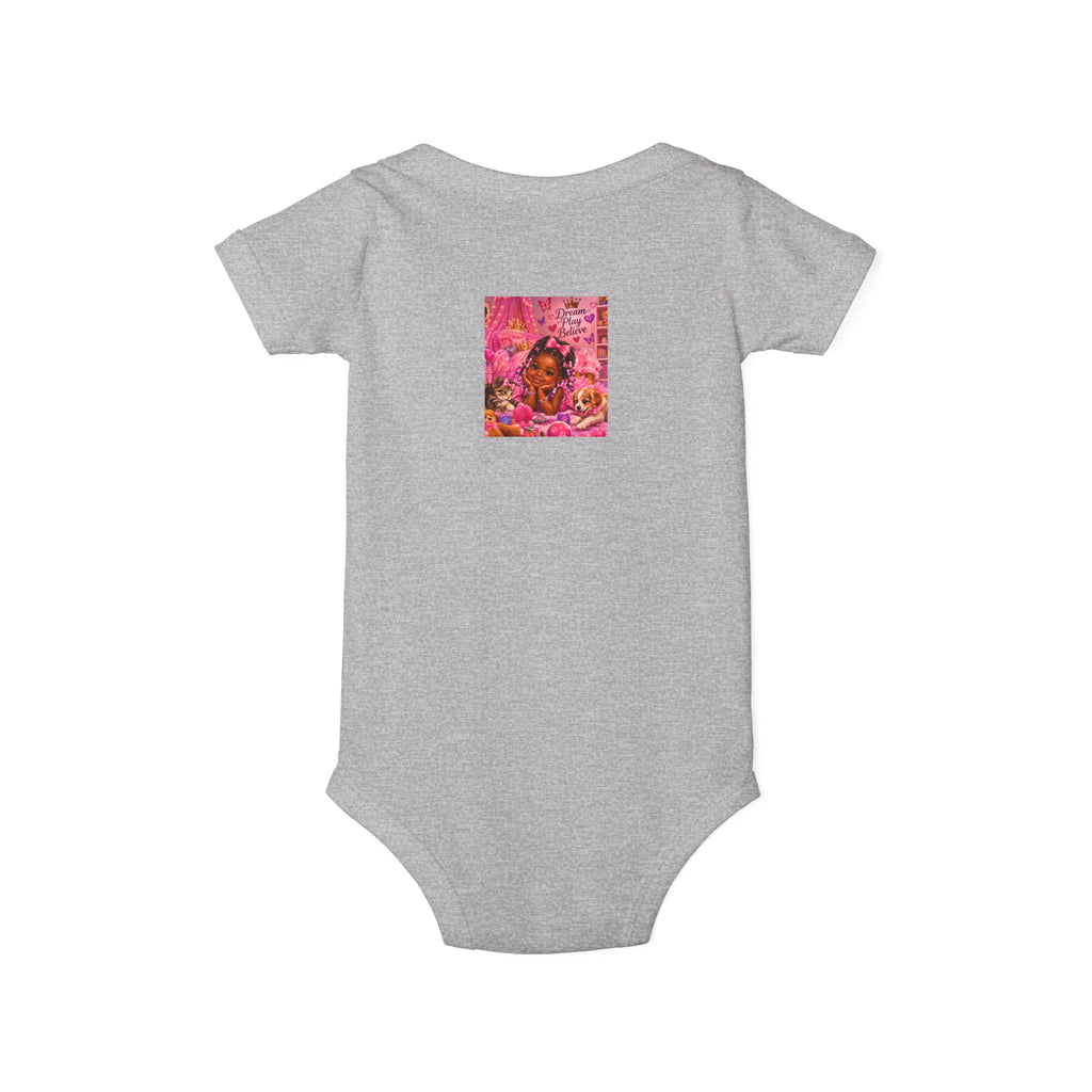 Pink Floral Baby Onesie – Cute Nursery Art Infant Jersey One Piece