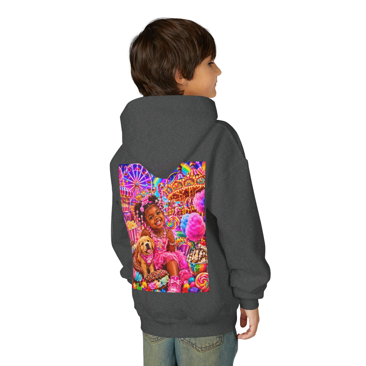 Youth Carnival Girl and Puppy Fairground Hoodie