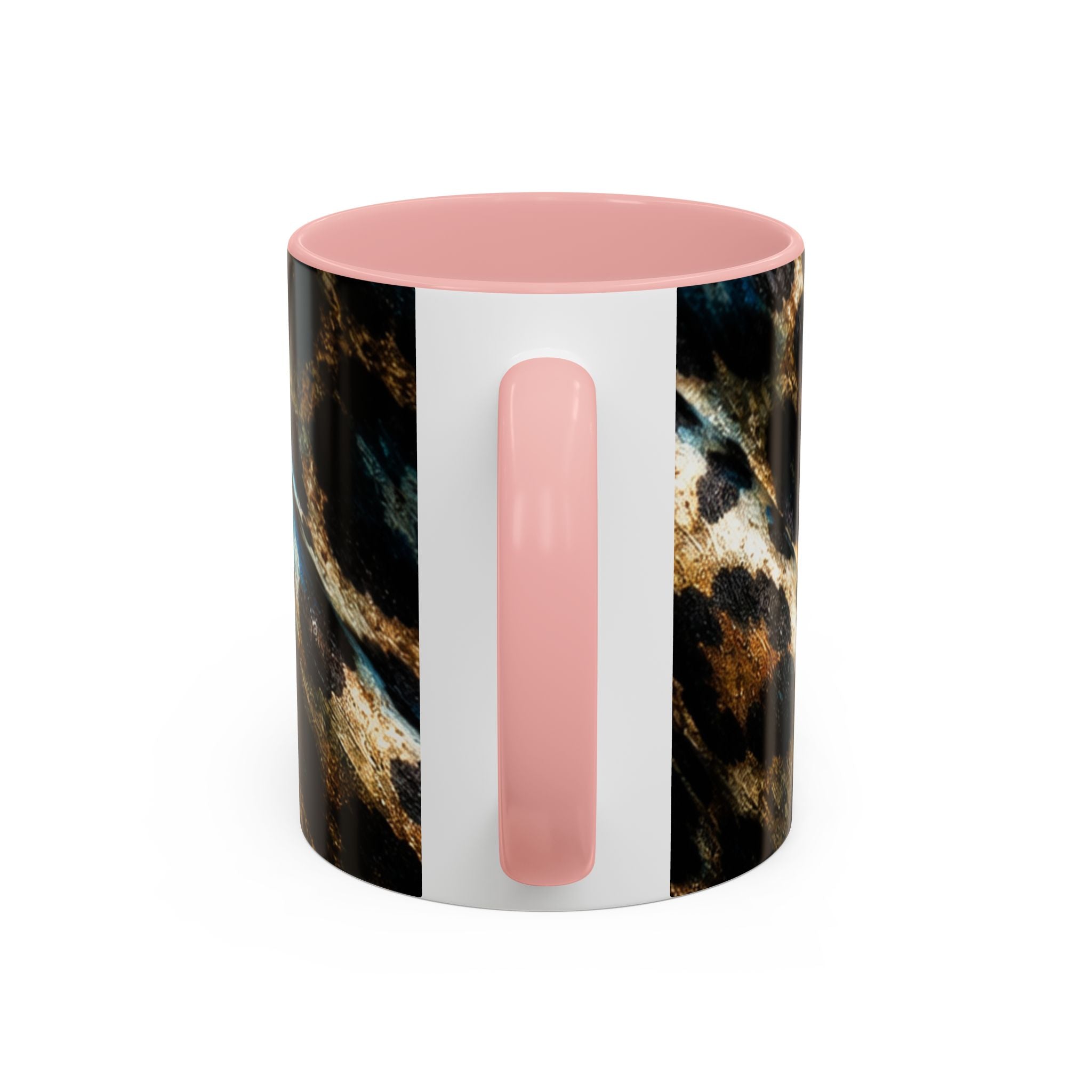 Teal Leopard Accent Coffee Mug — Bold Animal Print Ceramic Mug (11/15 oz)