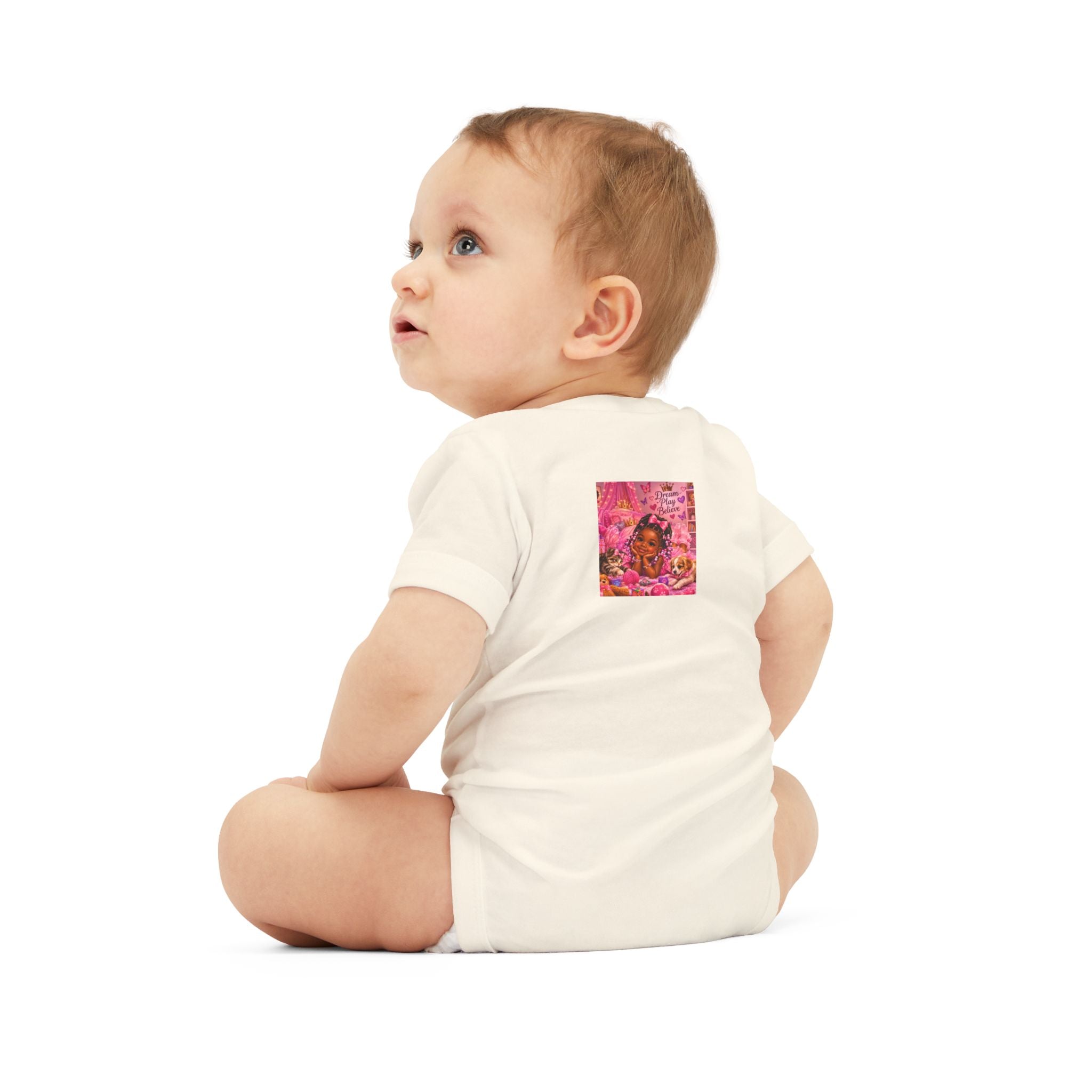 Pink Floral Baby Onesie – Cute Nursery Art Infant Jersey One Piece