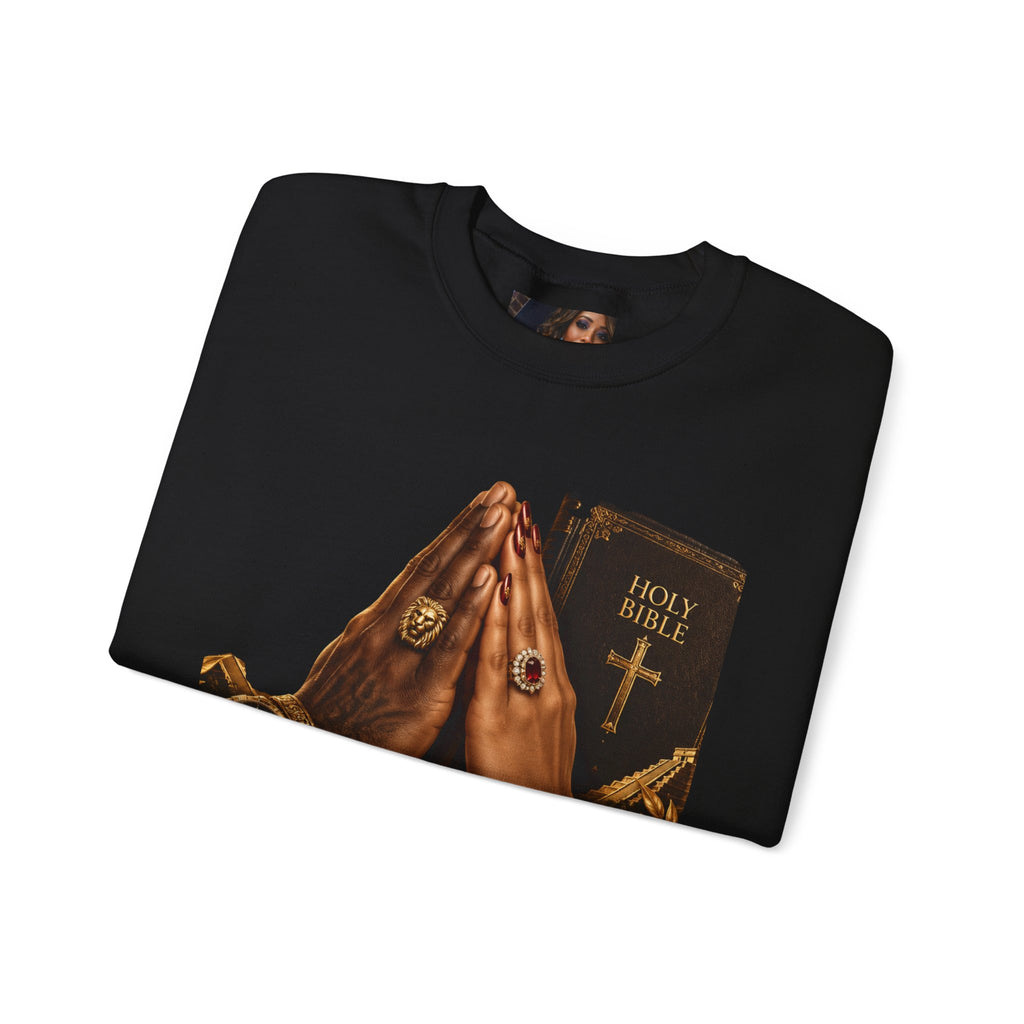 Holy Bible Praying Hands Religious Crewneck Sweatshirt