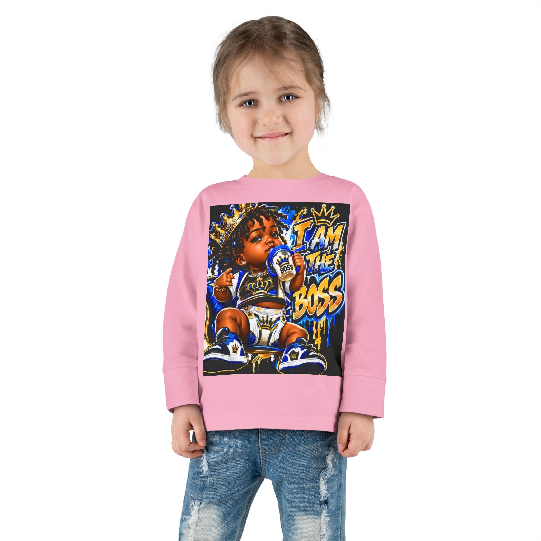 I Am The Boss Toddler Long Sleeve Tee — Cute Urban Baby Graphic Shirt