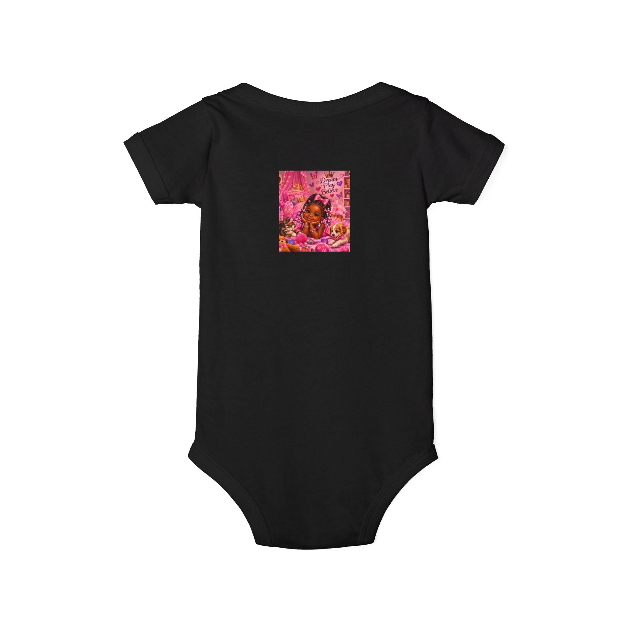 Pink Floral Baby Onesie – Cute Nursery Art Infant Jersey One Piece
