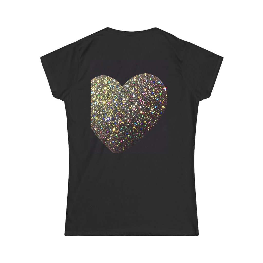 Glitter Heart Tee — Sparkling Sequin Heart Graphic Women's T-Shirt
