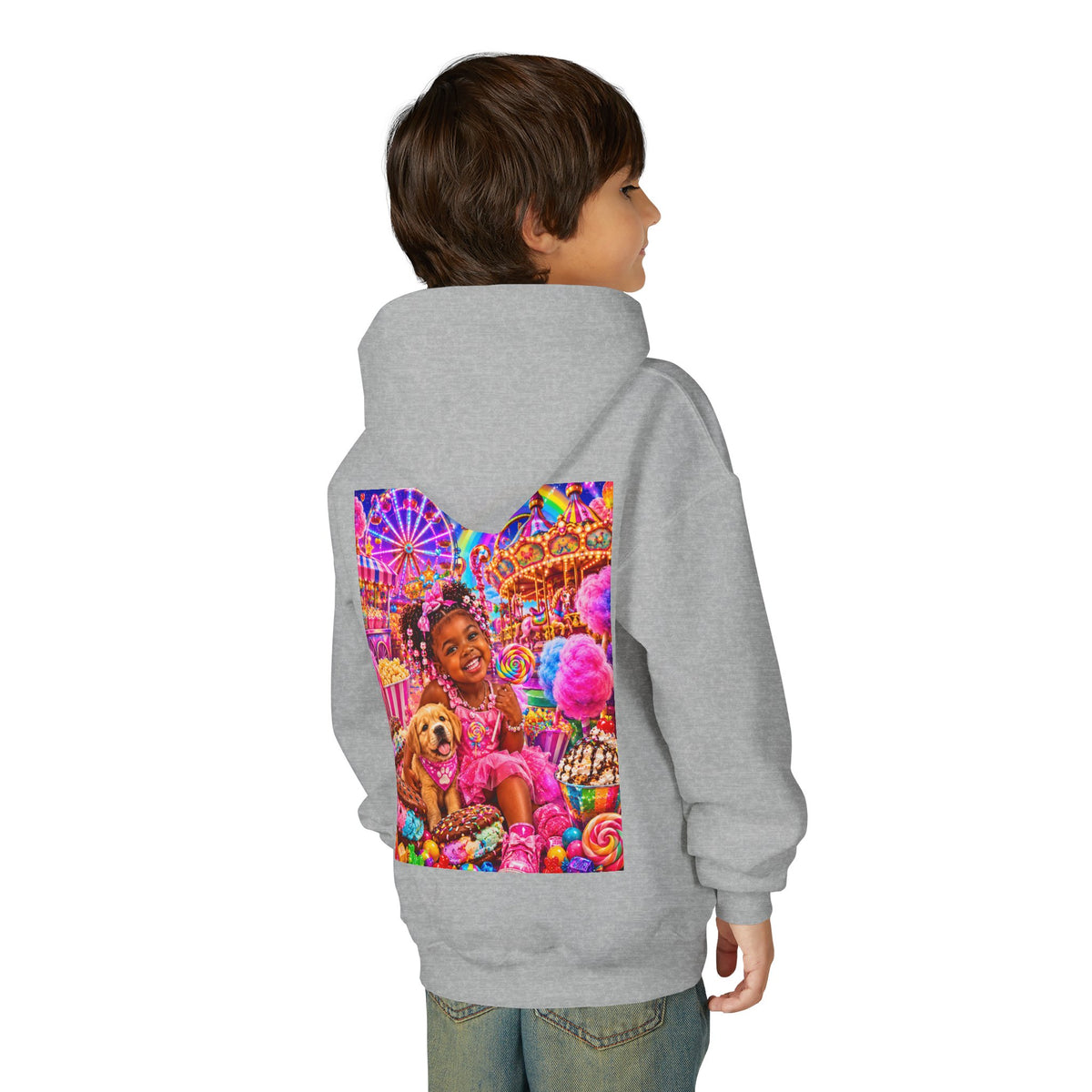 Youth Carnival Girl and Puppy Fairground Hoodie