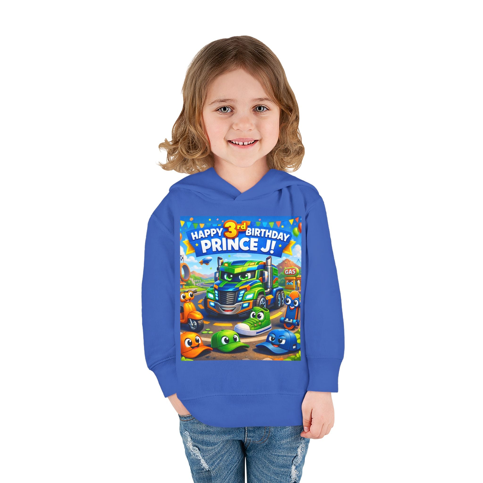 Toddler Hoodie — Colorful Birthday Truck & Candy Party Kids Pullover