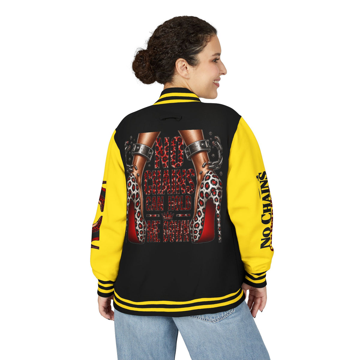 No Chains Letterman Jacket – Bold Streetwear Varsity Bomber