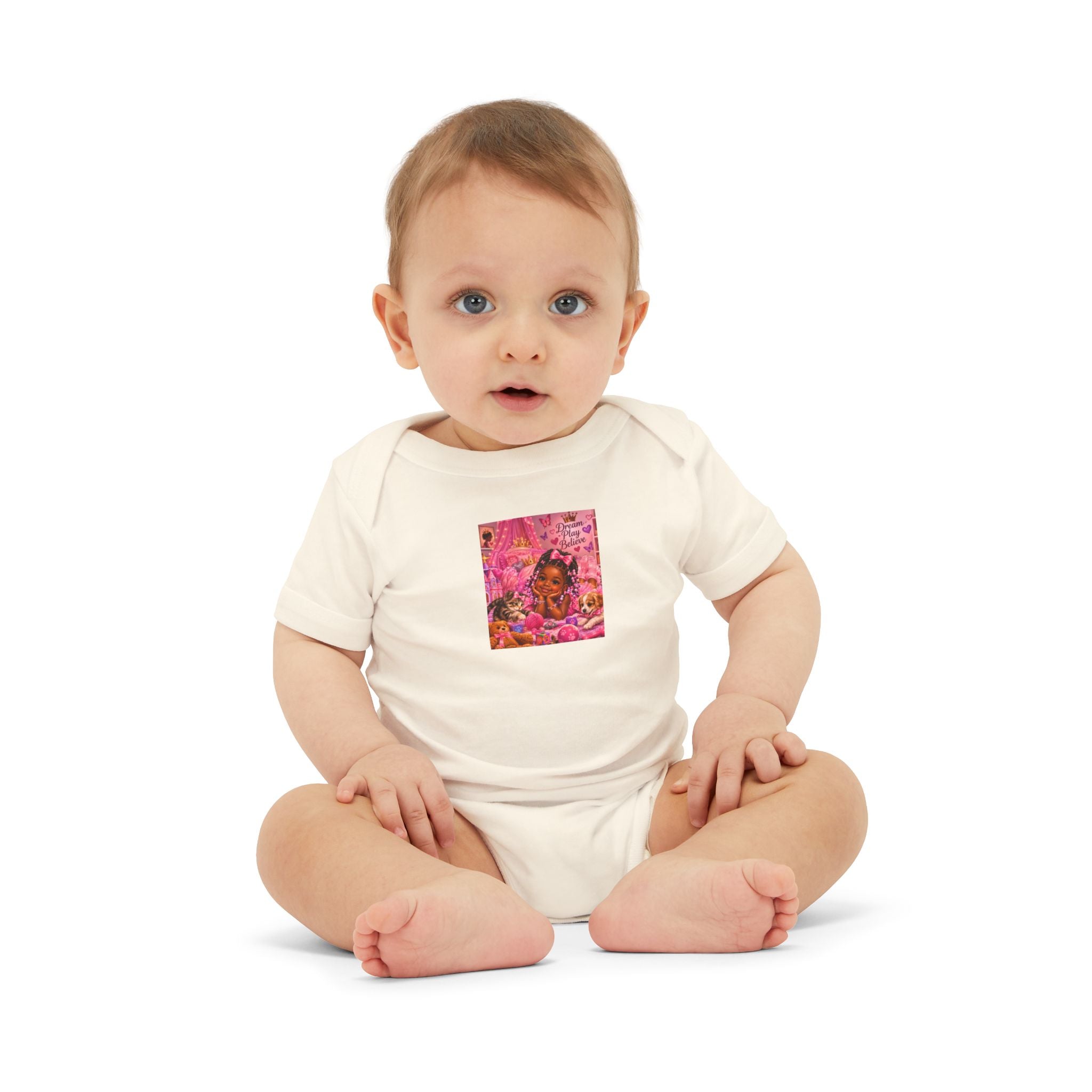 Pink Floral Baby Onesie – Cute Nursery Art Infant Jersey One Piece