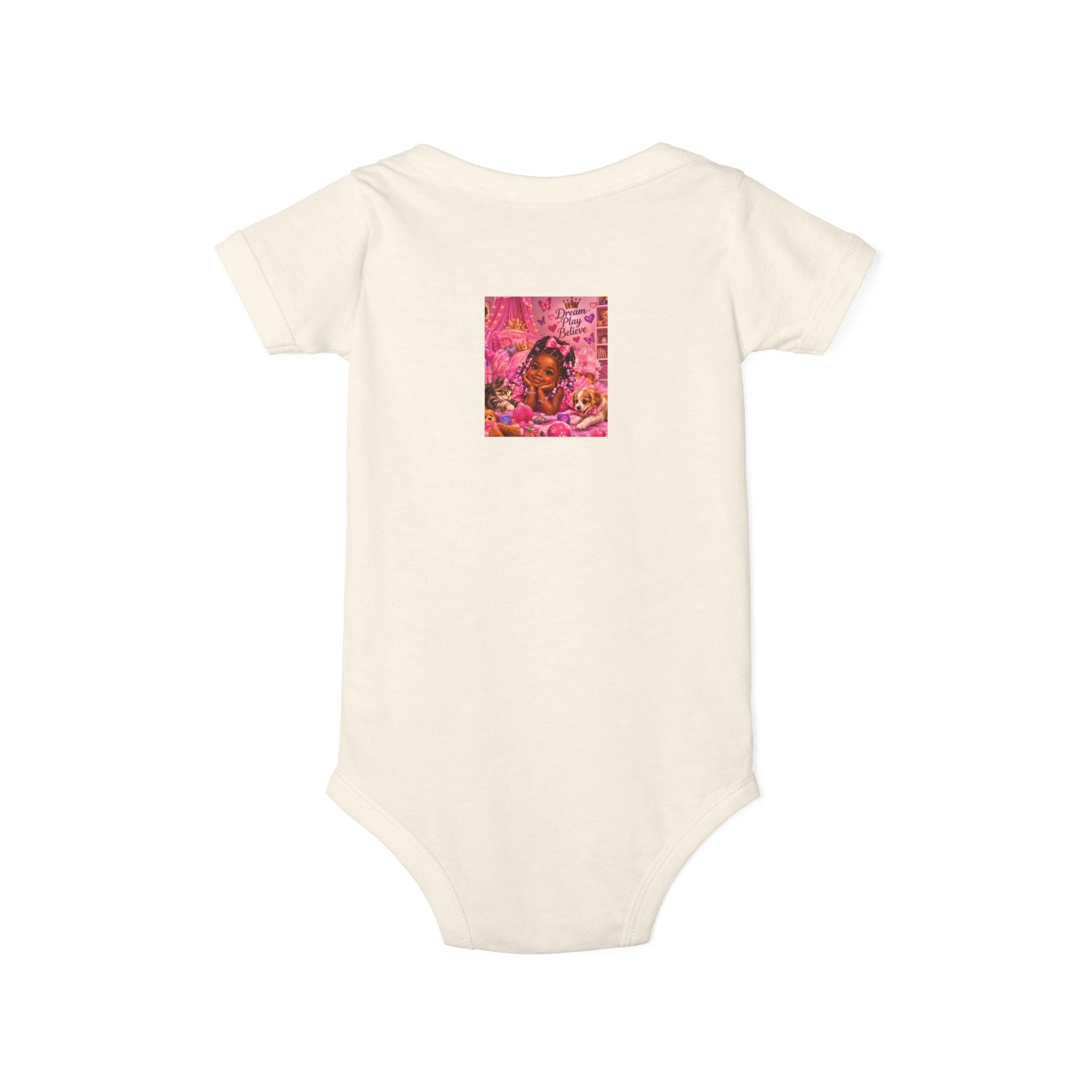 Pink Floral Baby Onesie – Cute Nursery Art Infant Jersey One Piece