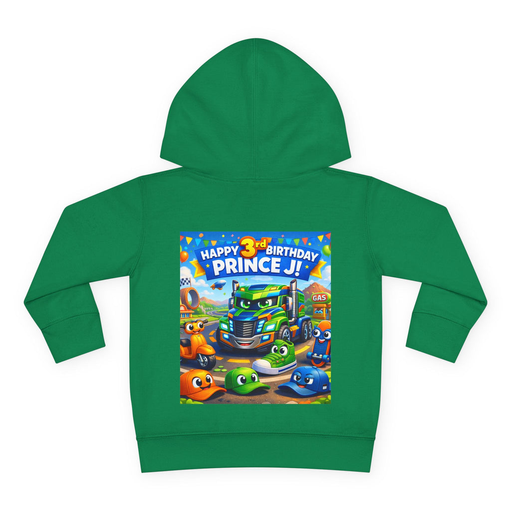 Toddler Hoodie — Colorful Birthday Truck & Candy Party Kids Pullover