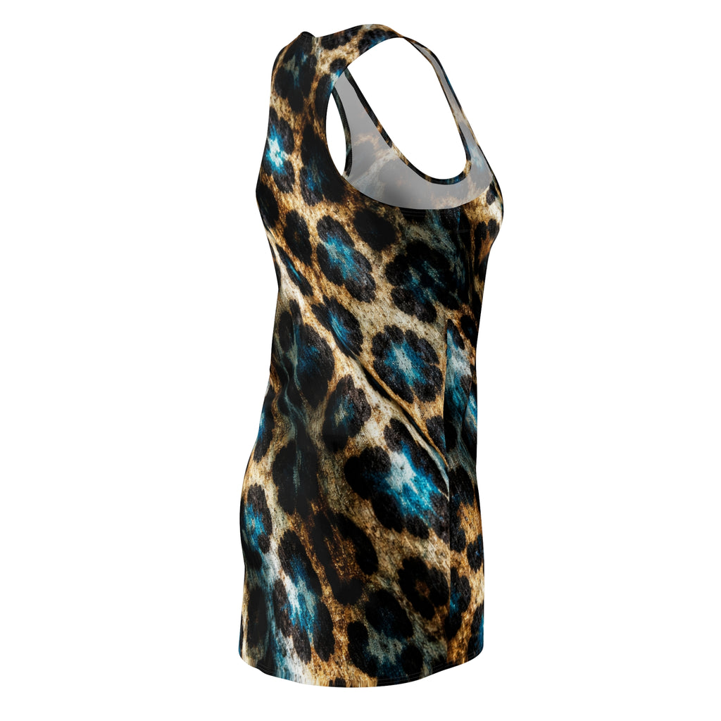 Leopard Print Racerback Dress — Blue Accent Animal Print Women's AOP Dress