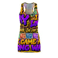Bold Retro Money Graphic Racerback Dress — "Came a Long Way" Statement Print