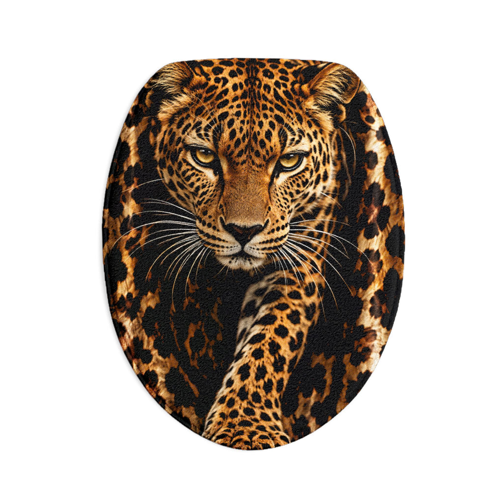 Leopard Print Bath Mat 3-Piece Set