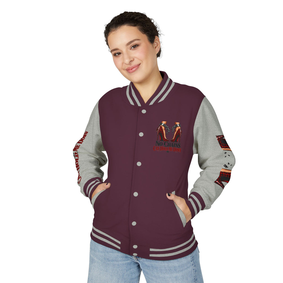 No Chains Letterman Jacket – Bold Streetwear Varsity Bomber