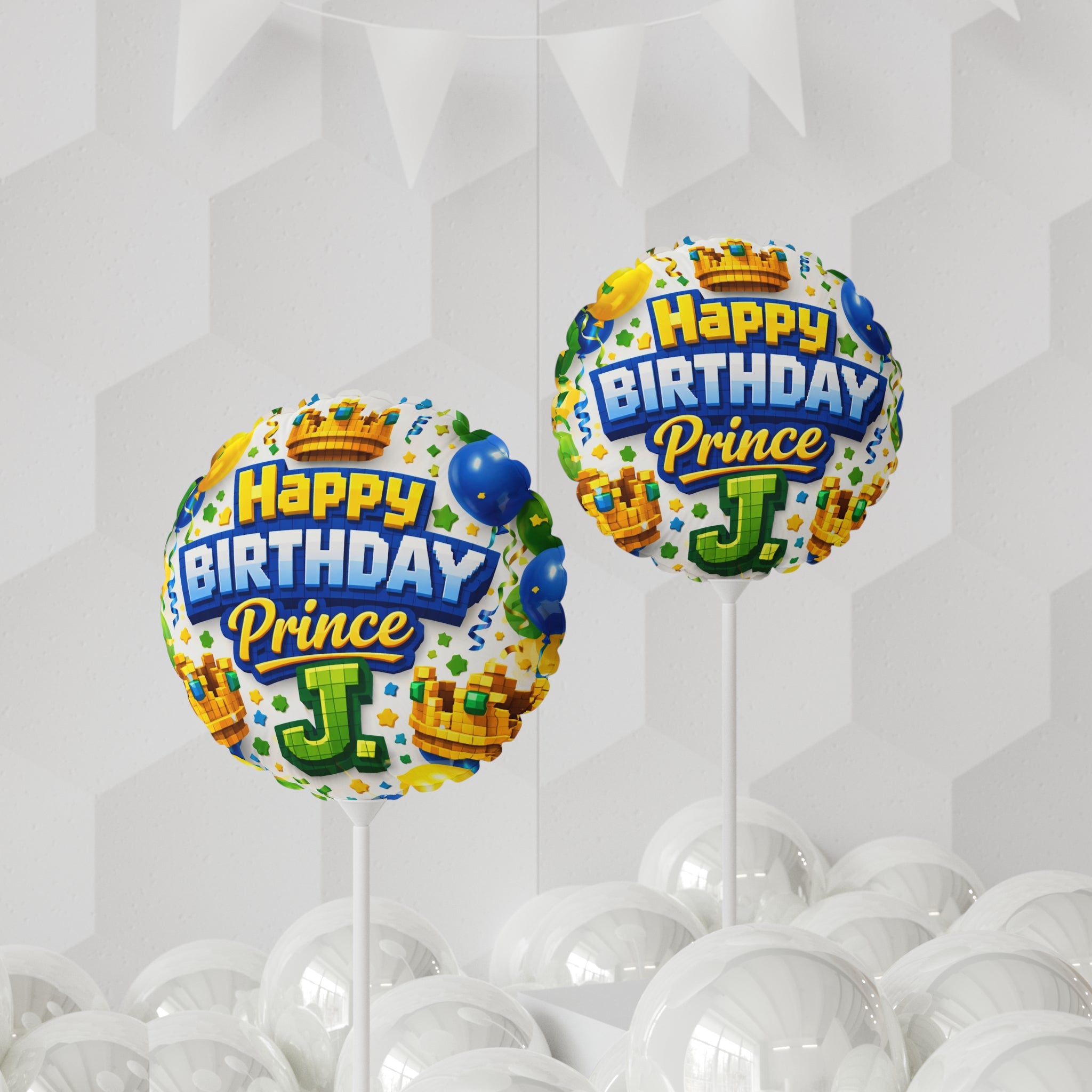Happy Birthday Prince 11" Foil Balloon — Round/Heart Shaped Party Balloon