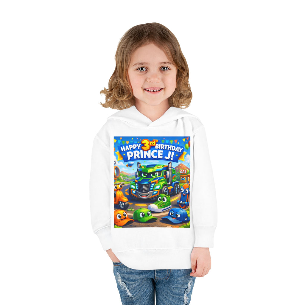 Toddler Hoodie — Colorful Birthday Truck & Candy Party Kids Pullover