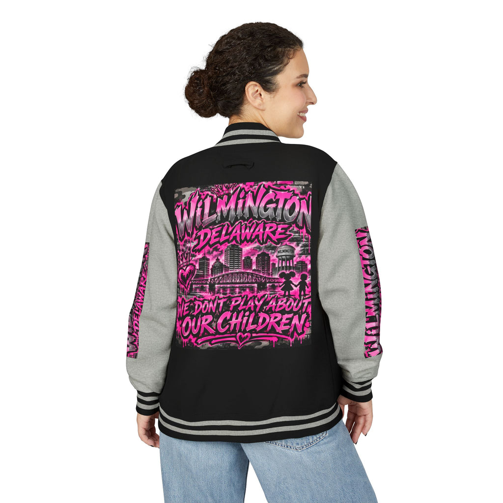 Wilmington Delaware Letterman Jacket — 'We Don't Play About Our Children' Varsity Coat