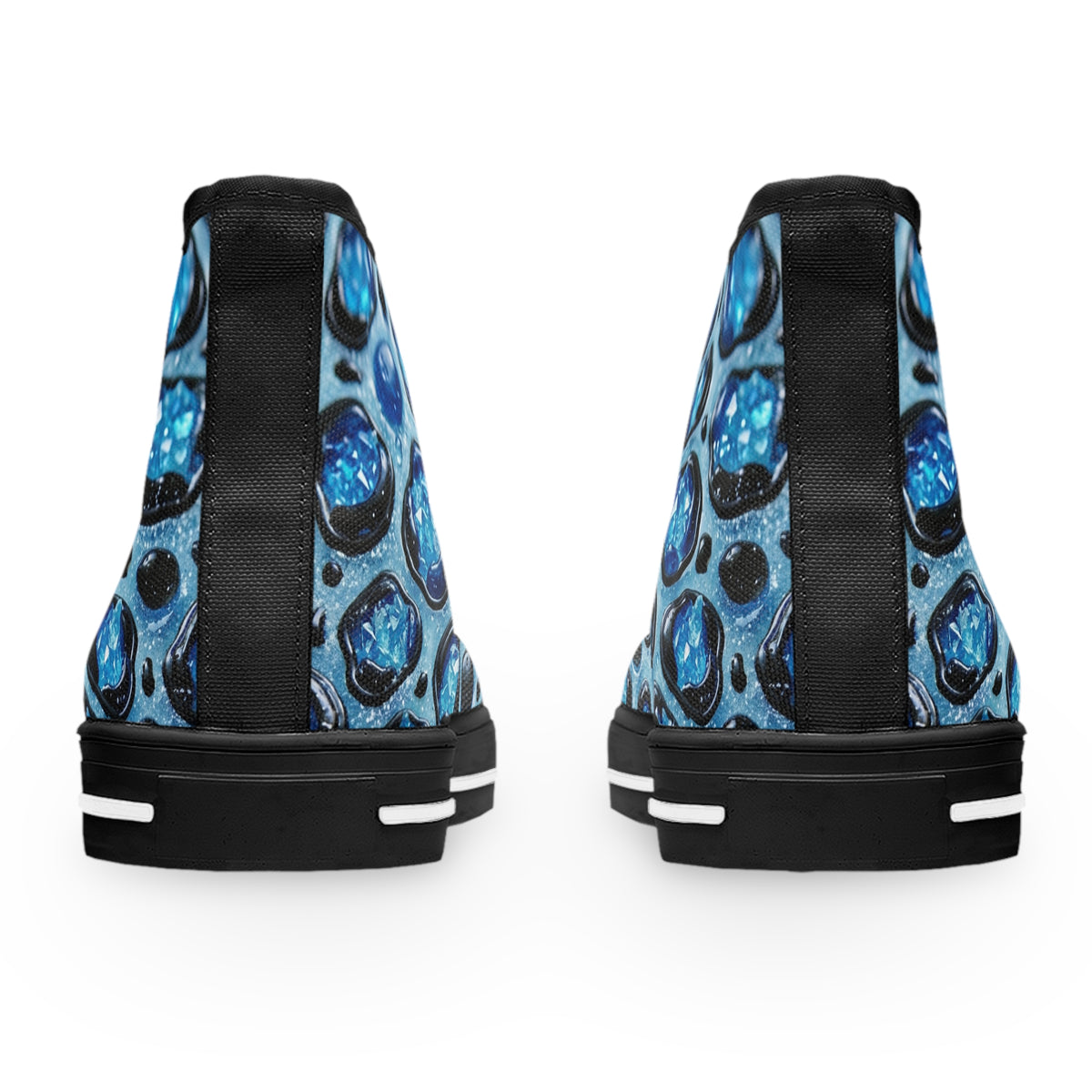 Women's High Top Sneakers – Blue Abstract Bubble Pattern