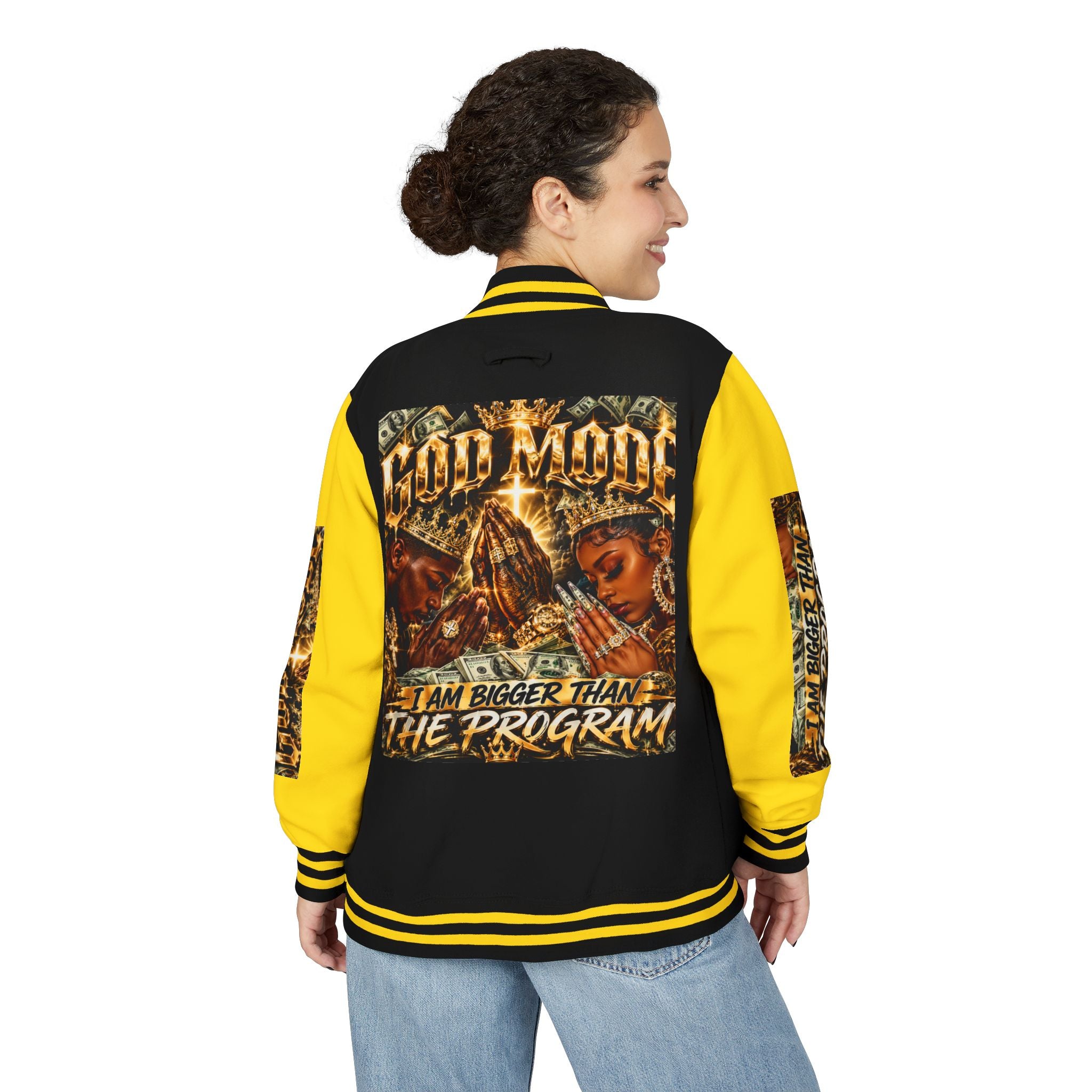 Letterman Jacket — 'I Am Bigger Than The Program' Graphic Varsity Jacket