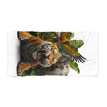 Beach Towel — Tropical Tiger & Parrot Print