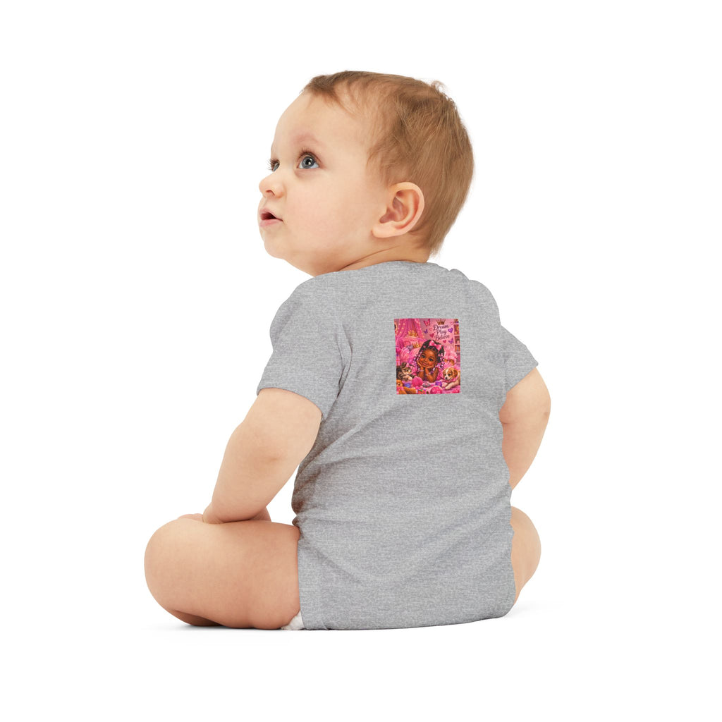 Pink Floral Baby Onesie – Cute Nursery Art Infant Jersey One Piece
