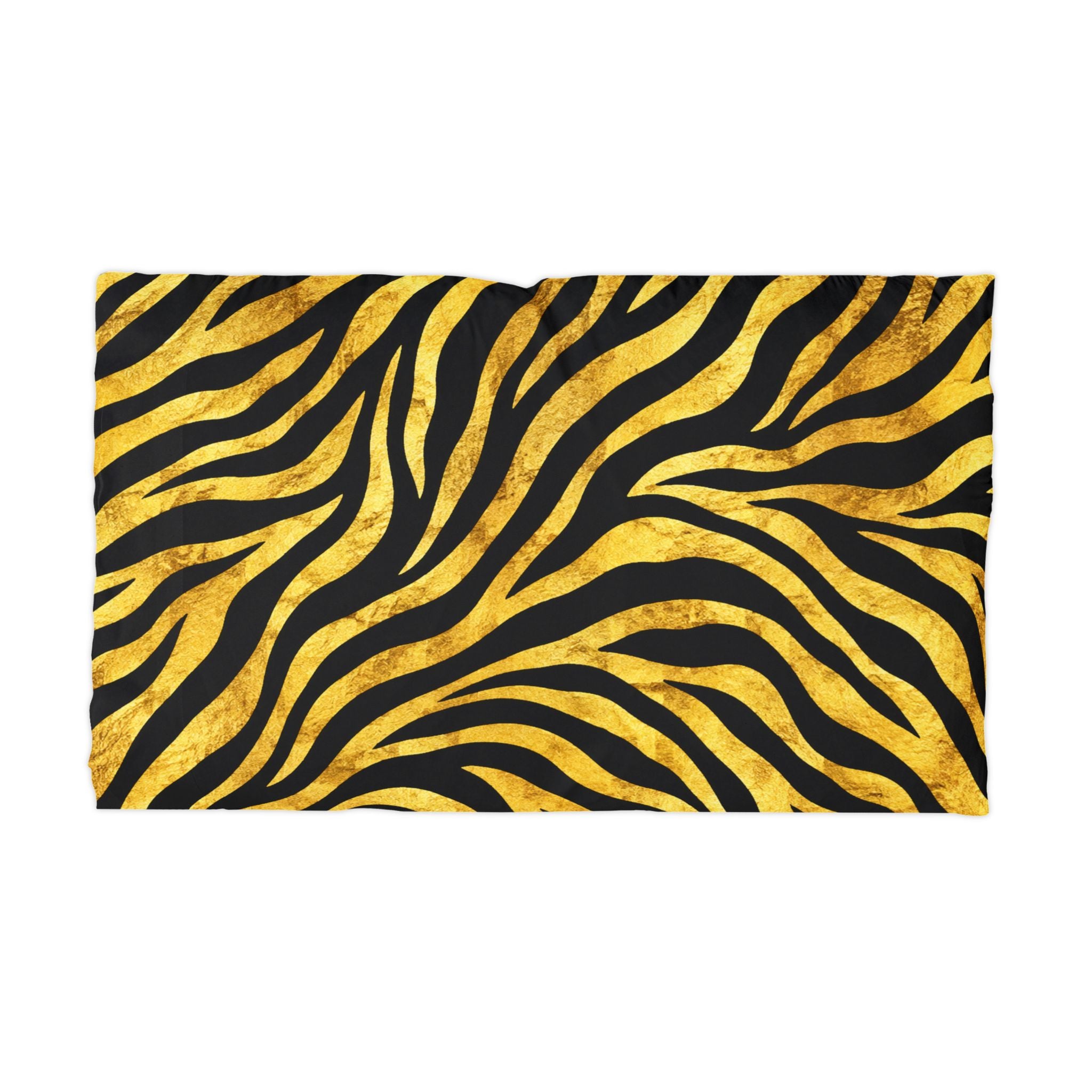 Tiger Stripe Pillowcase — Gold & Black Animal Print Microfiber Pillowcase