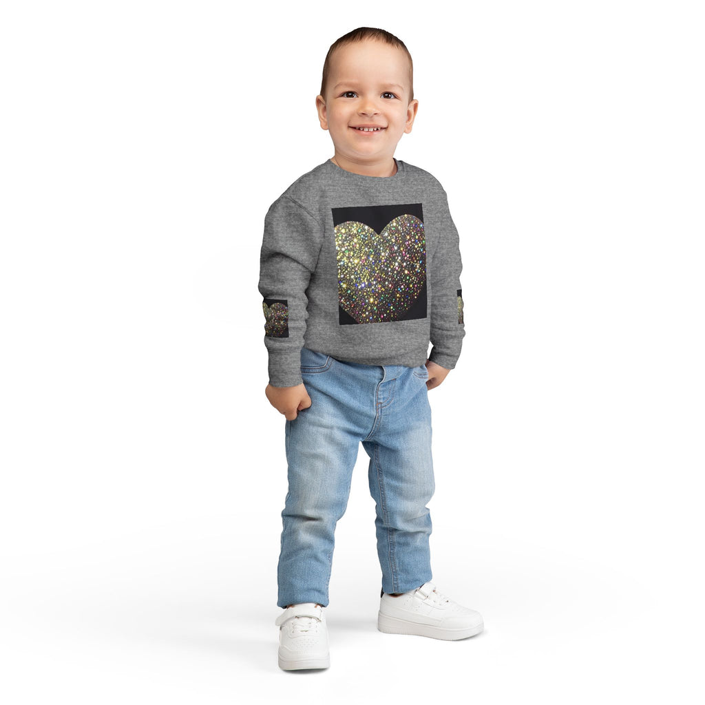 Glitter Heart Toddler Sweatshirt — Sparkly Sequin Heart Pullover for Kids