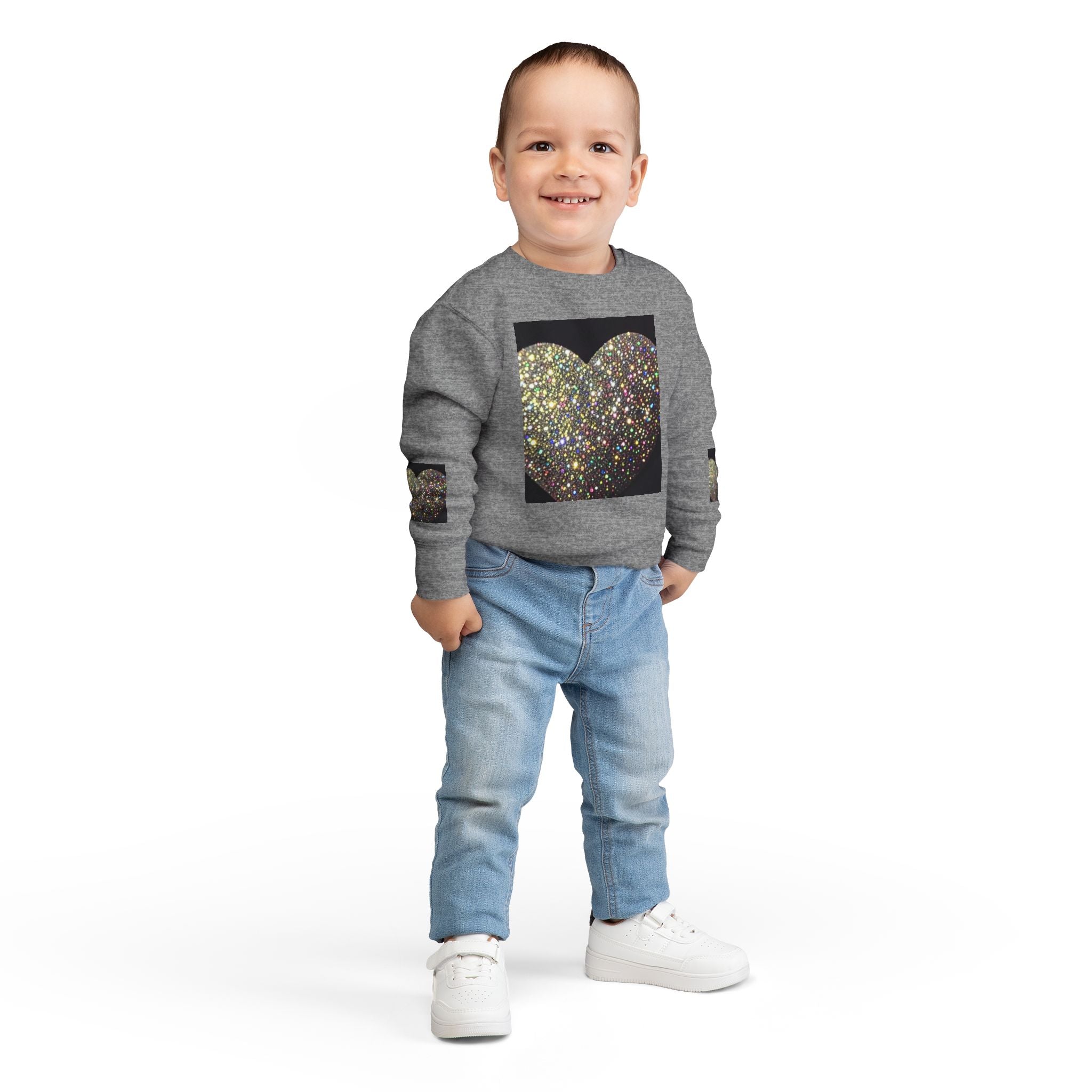Glitter Heart Toddler Sweatshirt — Sparkly Sequin Heart Pullover for Kids