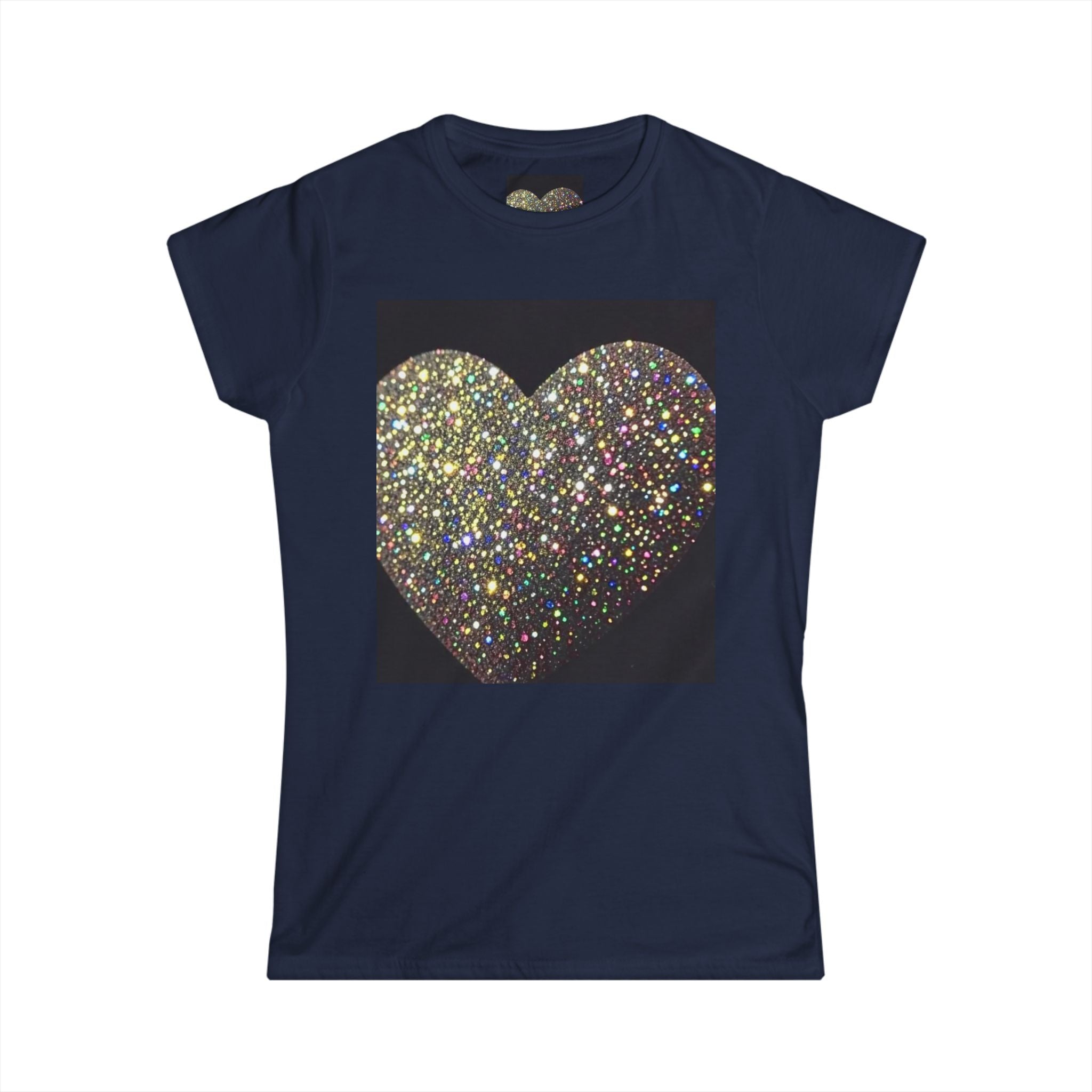Glitter Heart Tee — Sparkling Sequin Heart Graphic Women's T-Shirt