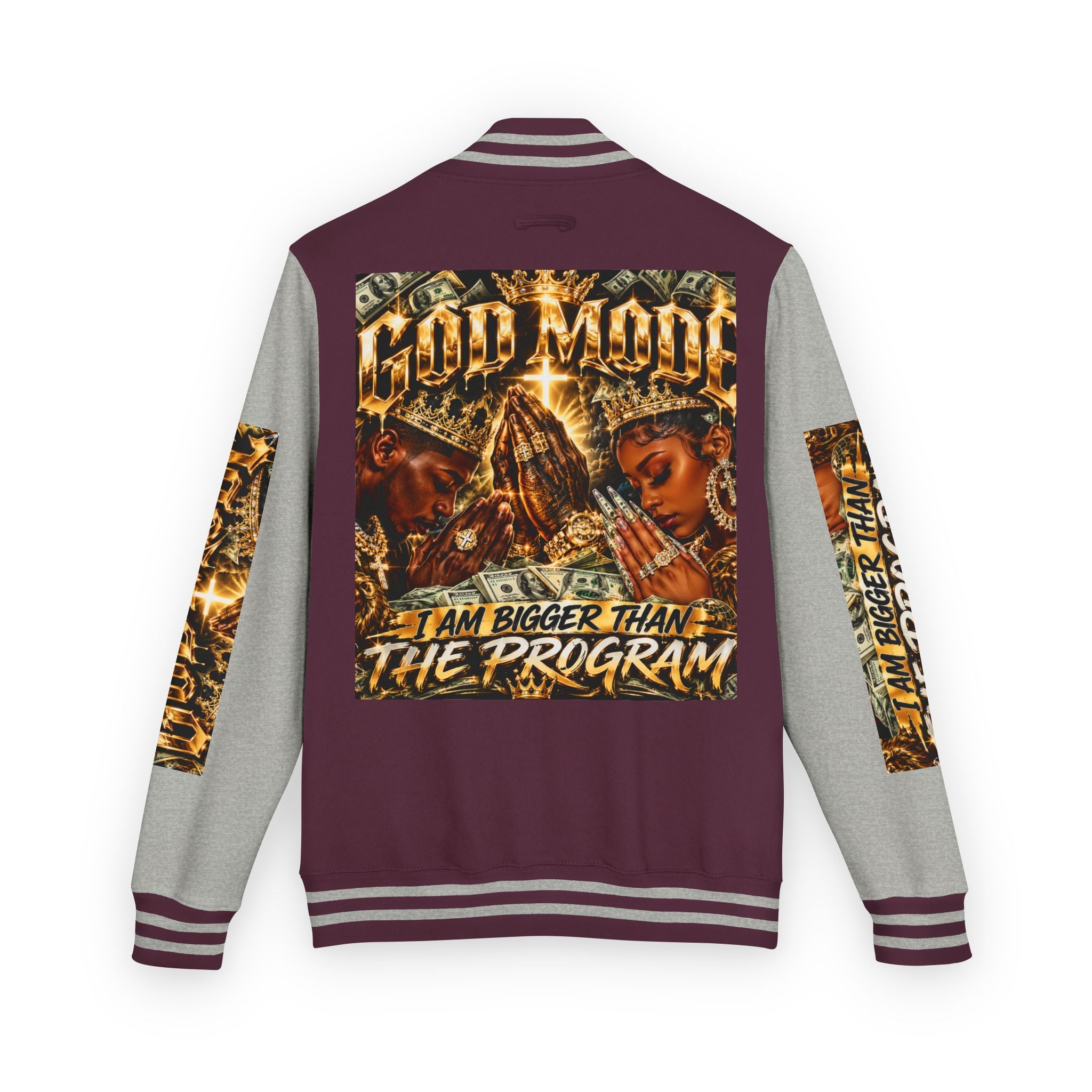 Letterman Jacket — 'I Am Bigger Than The Program' Graphic Varsity Jacket