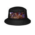 Embroidered Rose Hedge Bucket Hat — Floral Garden Patch Embroidery