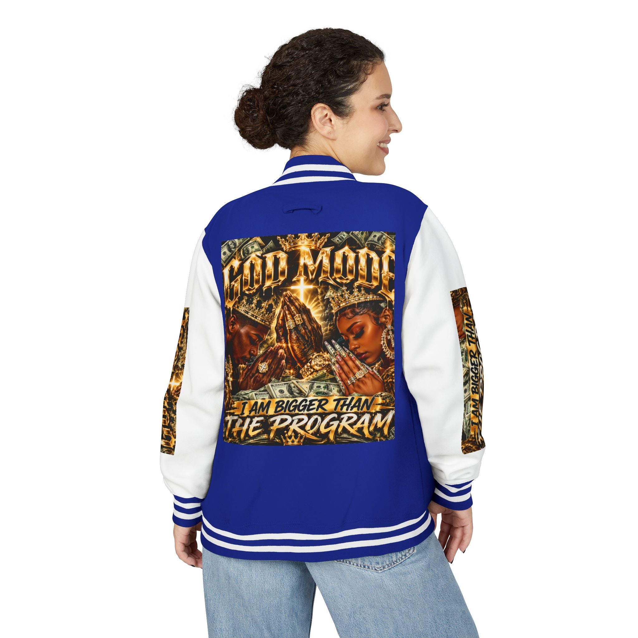 Letterman Jacket — 'I Am Bigger Than The Program' Graphic Varsity Jacket