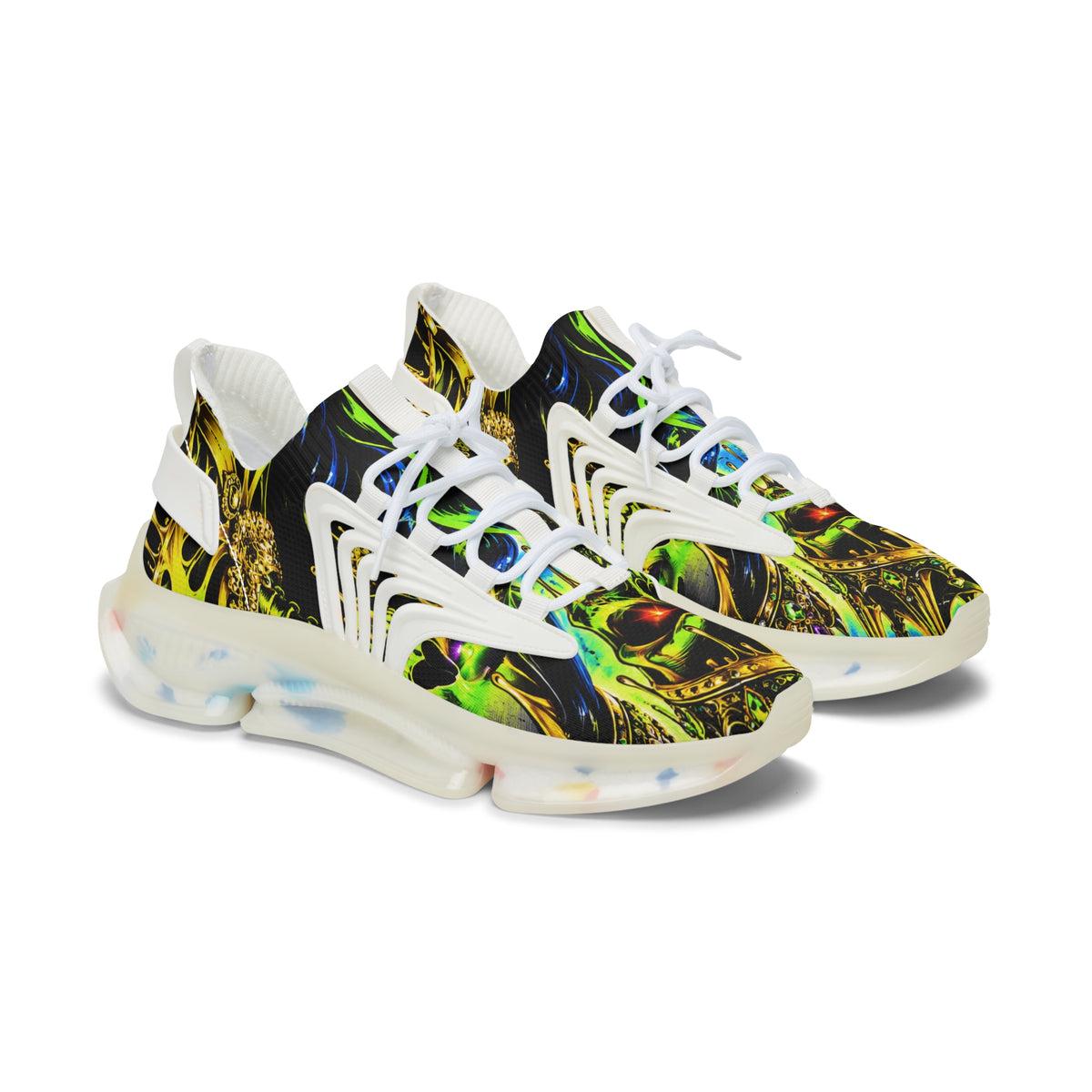Women’s Mesh Sneakers – Neon Skull Streetwear Shoes