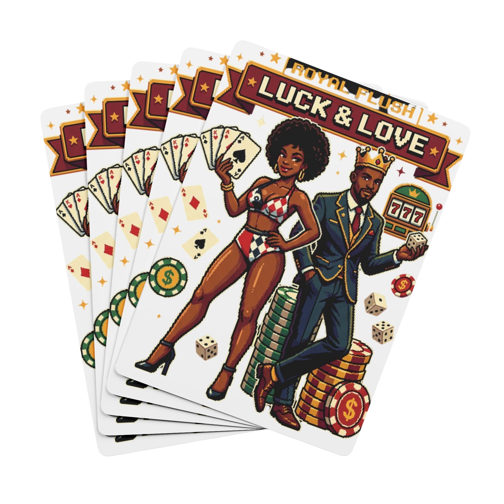 Luck & Love Poker Playing Cards — Retro Casino Deck for Game Nights