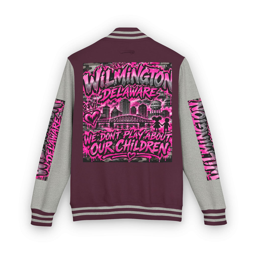 Wilmington Delaware Letterman Jacket — 'We Don't Play About Our Children' Varsity Coat