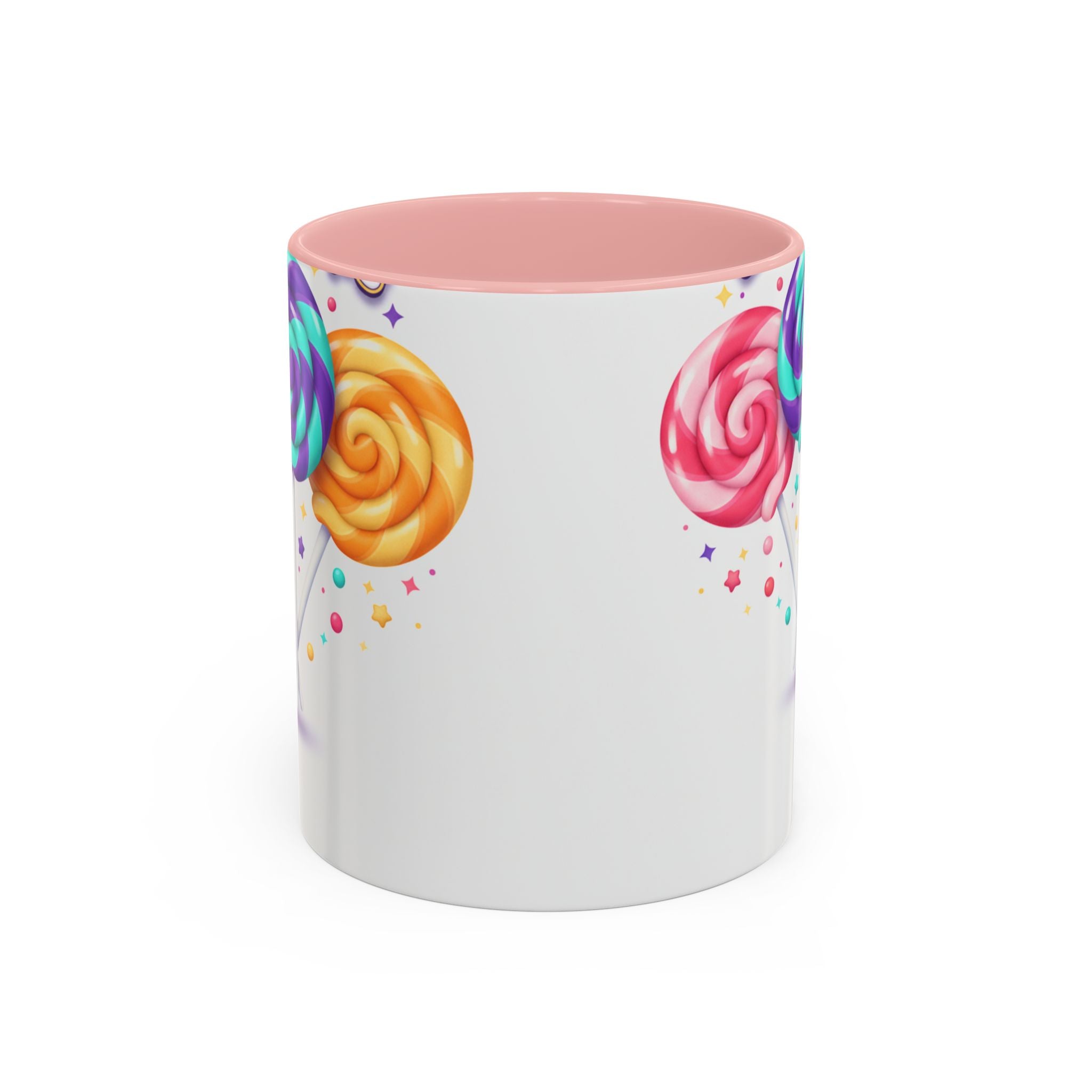 Lollipop Candy Coffee Mug — Colorful Swirl Sweets Accent Mug (11/15oz)