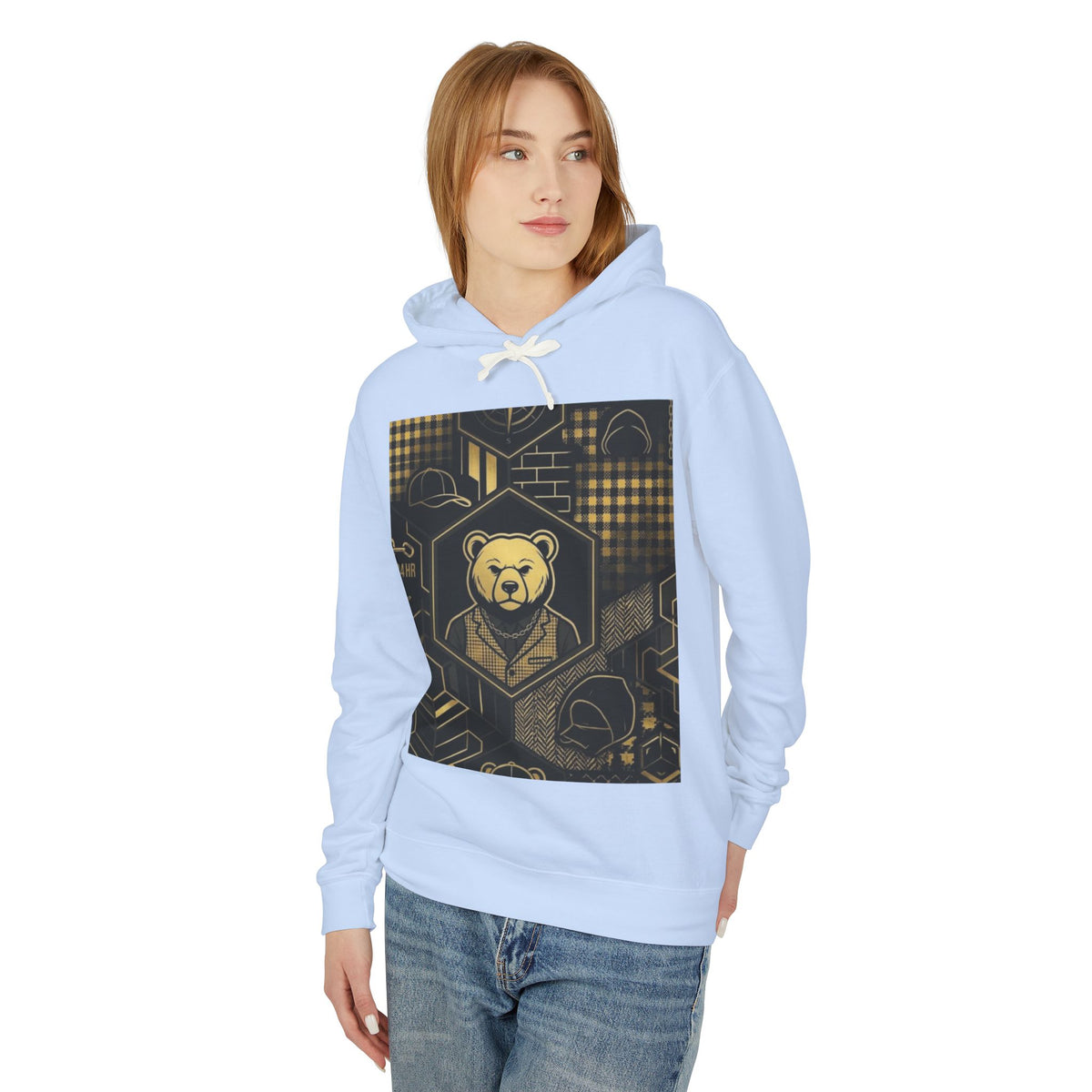 Geometric Bear Graphic Hoodie