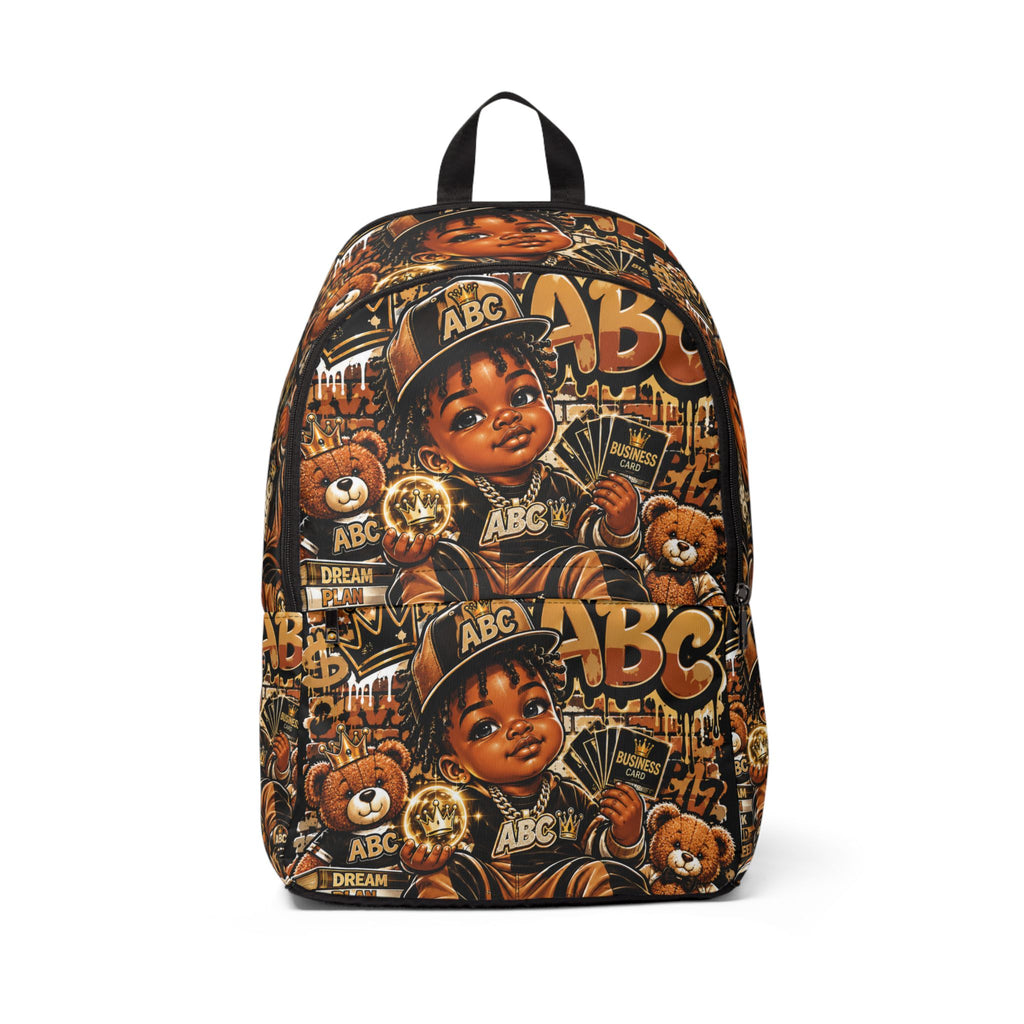 Kids Retro Hip-Hop ABC Pattern Backpack — Cute Teddy & Boy Graphic School Bag
