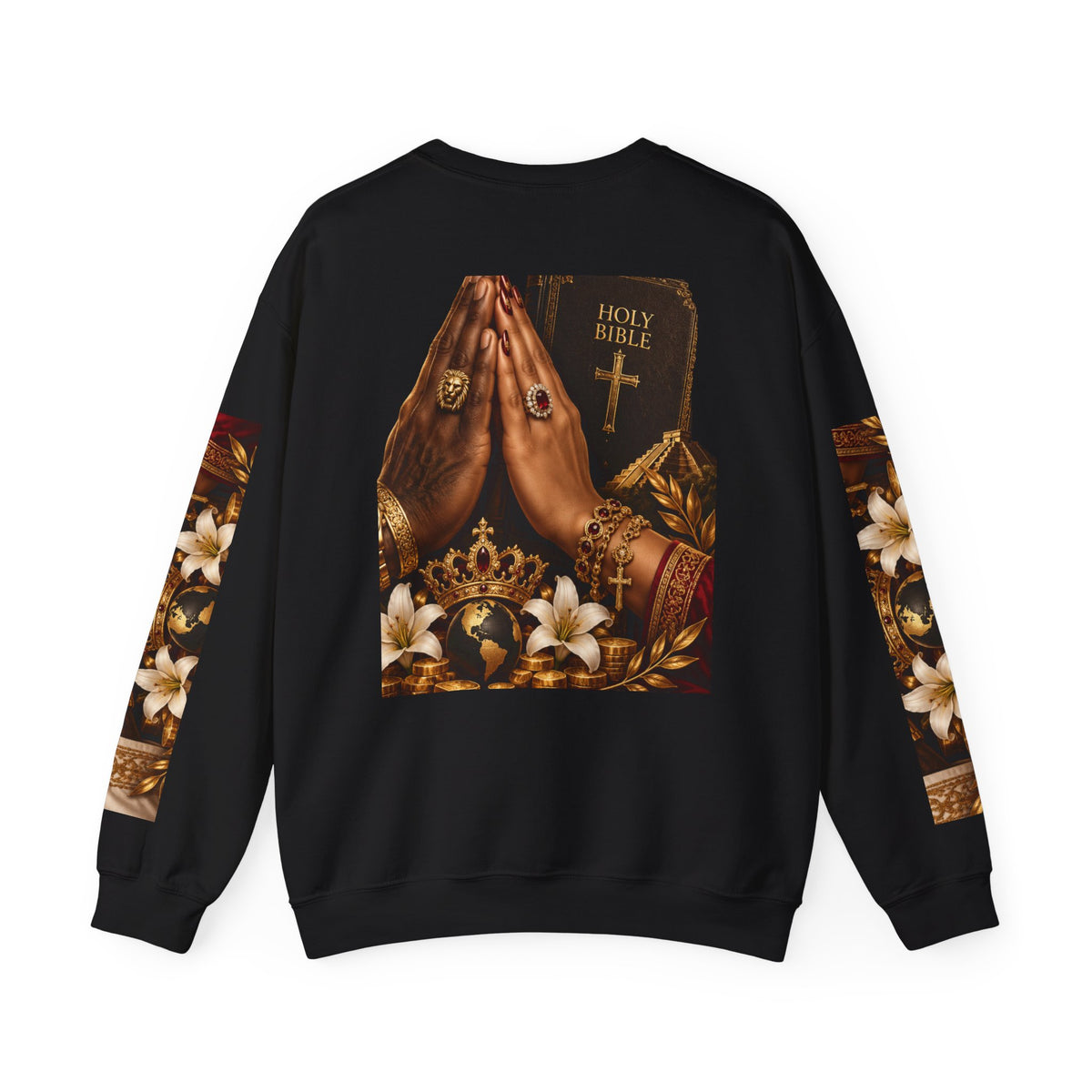 Holy Bible Praying Hands Religious Crewneck Sweatshirt