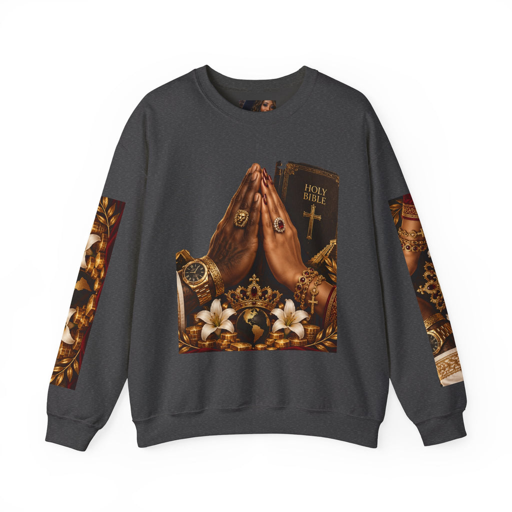 Holy Bible Praying Hands Religious Crewneck Sweatshirt