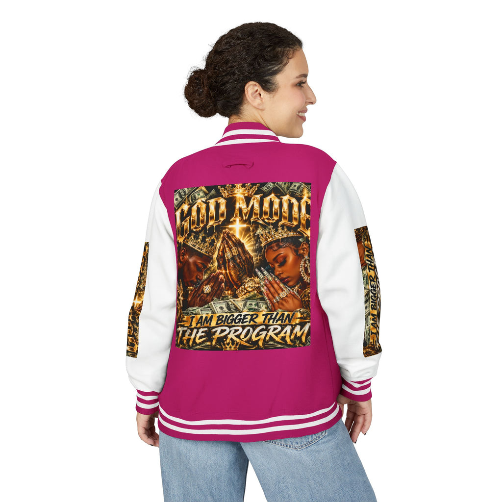 Letterman Jacket — 'I Am Bigger Than The Program' Graphic Varsity Jacket