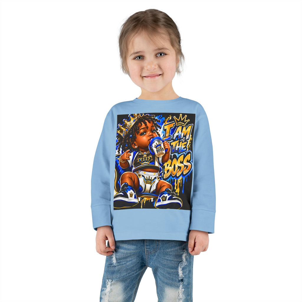 I Am The Boss Toddler Long Sleeve Tee — Cute Urban Baby Graphic Shirt