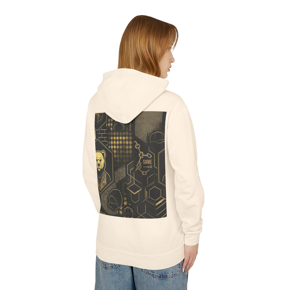Geometric Bear Graphic Hoodie