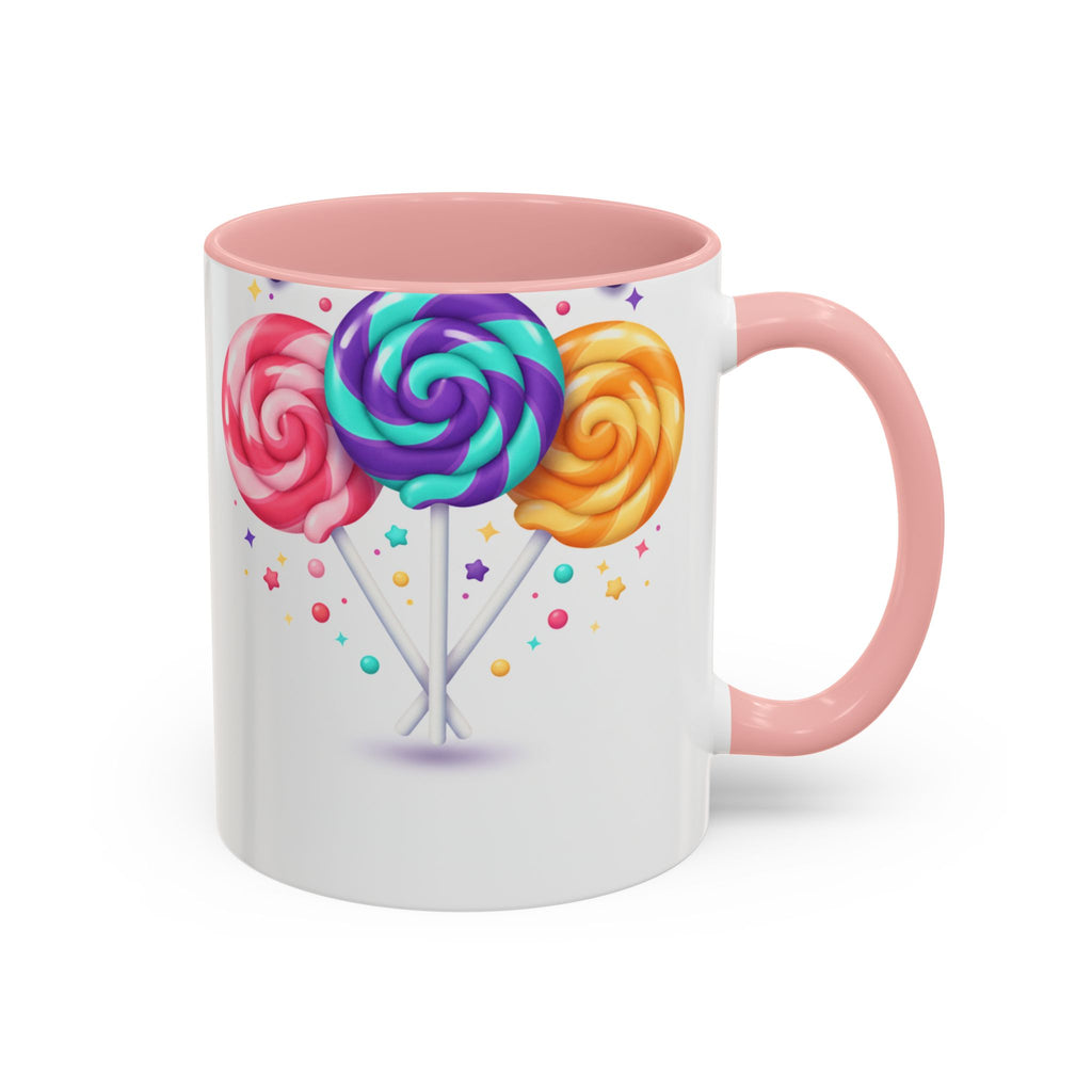 Lollipop Candy Coffee Mug — Colorful Swirl Sweets Accent Mug (11/15oz)