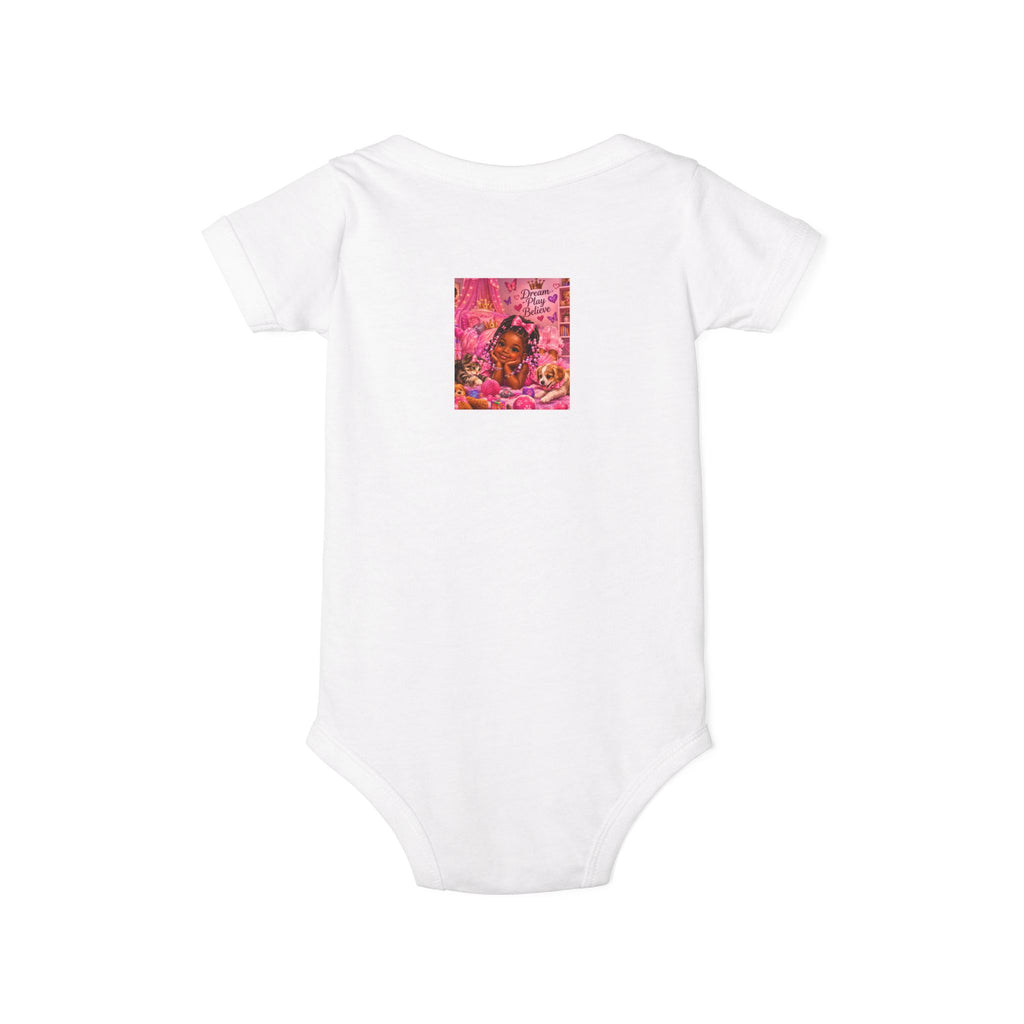 Pink Floral Baby Onesie – Cute Nursery Art Infant Jersey One Piece