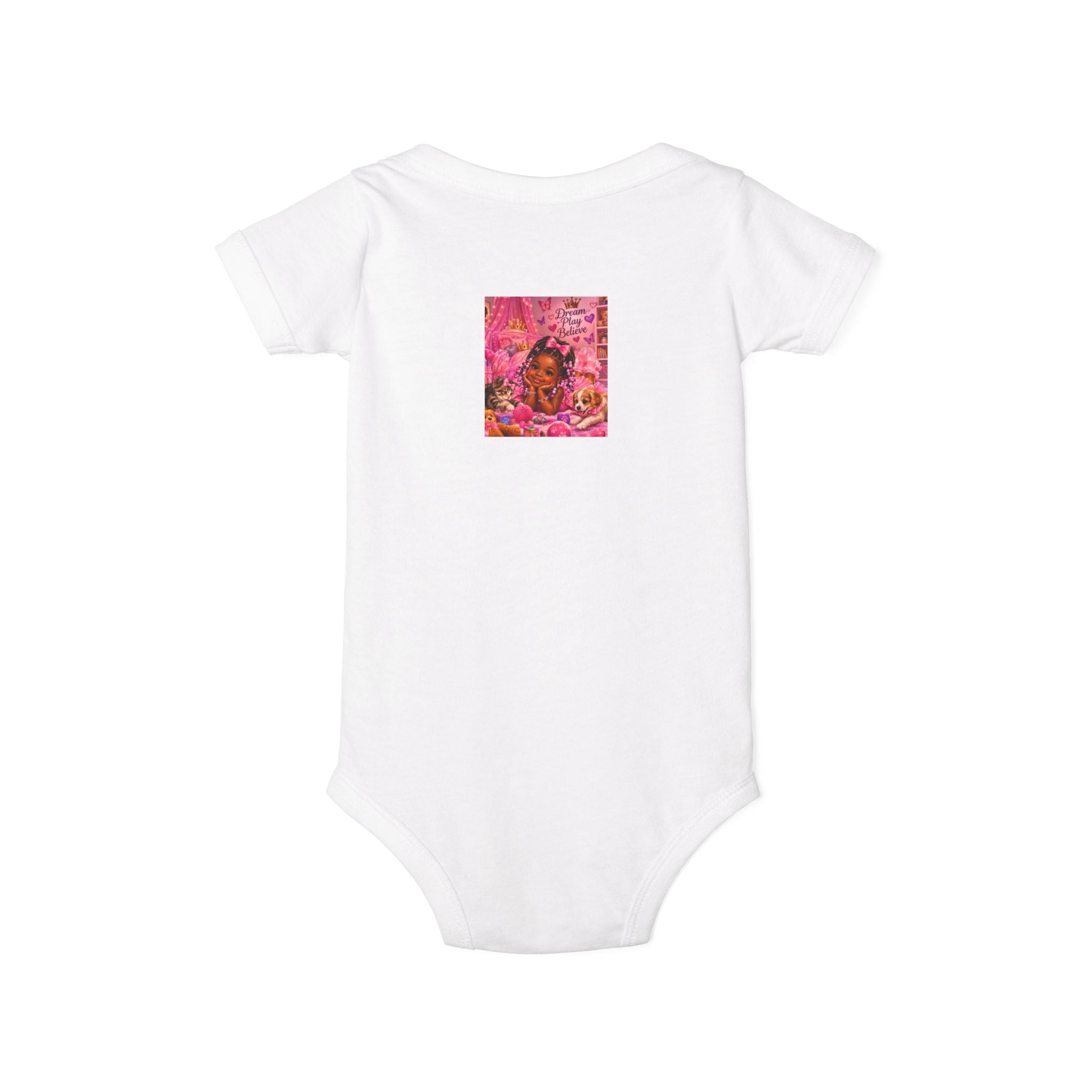Pink Floral Baby Onesie – Cute Nursery Art Infant Jersey One Piece